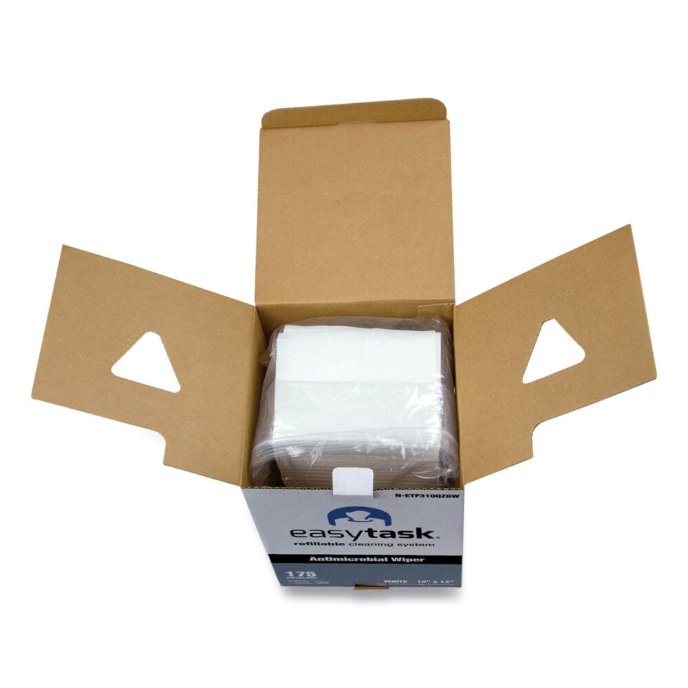 Easy Task F310 Wiper, Quarterfold, 1-Ply, 10 x 13, White, Zipper Bag, 175/Bag - Image 4