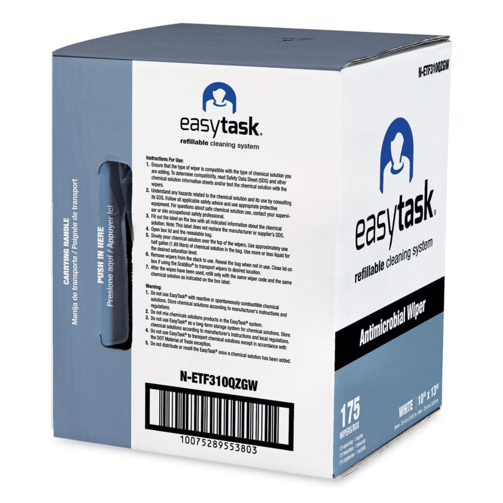 Easy Task F310 Wiper, Quarterfold, 1-Ply, 10 x 13, White, Zipper Bag, 175/Bag - Image 5