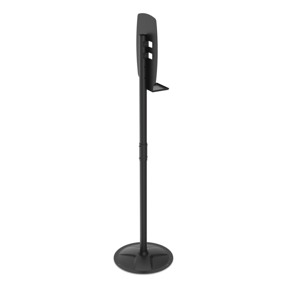 Floor Stand for Sanitizer Dispensers, Height Adjustable from 50" to 60", Black - Image 2