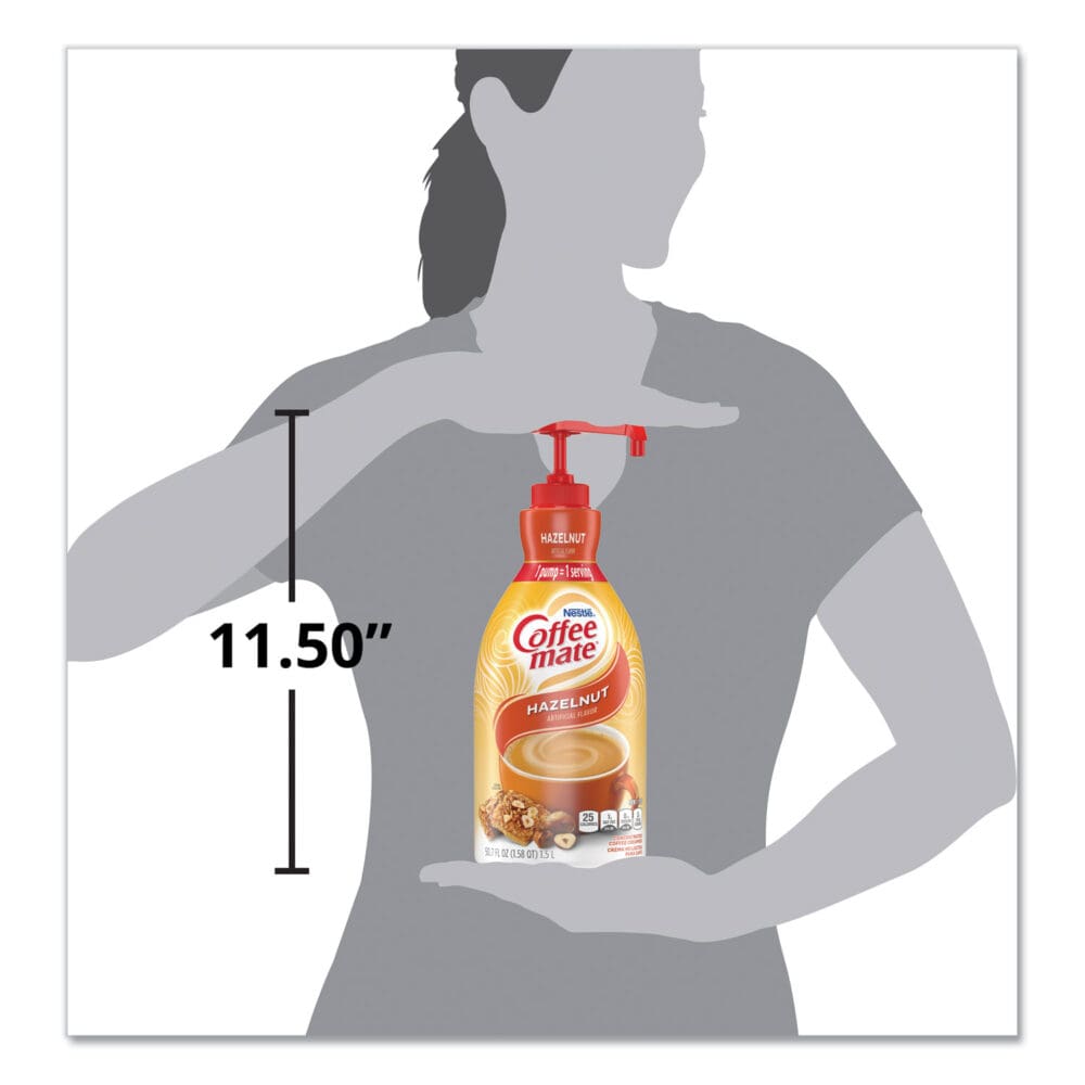 Liquid Coffee Creamer, Hazelnut, 1.5 Liter Pump Bottle, 2/Carton - Image 2