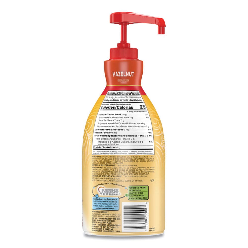 Liquid Coffee Creamer, Hazelnut, 1.5 Liter Pump Bottle, 2/Carton - Image 9