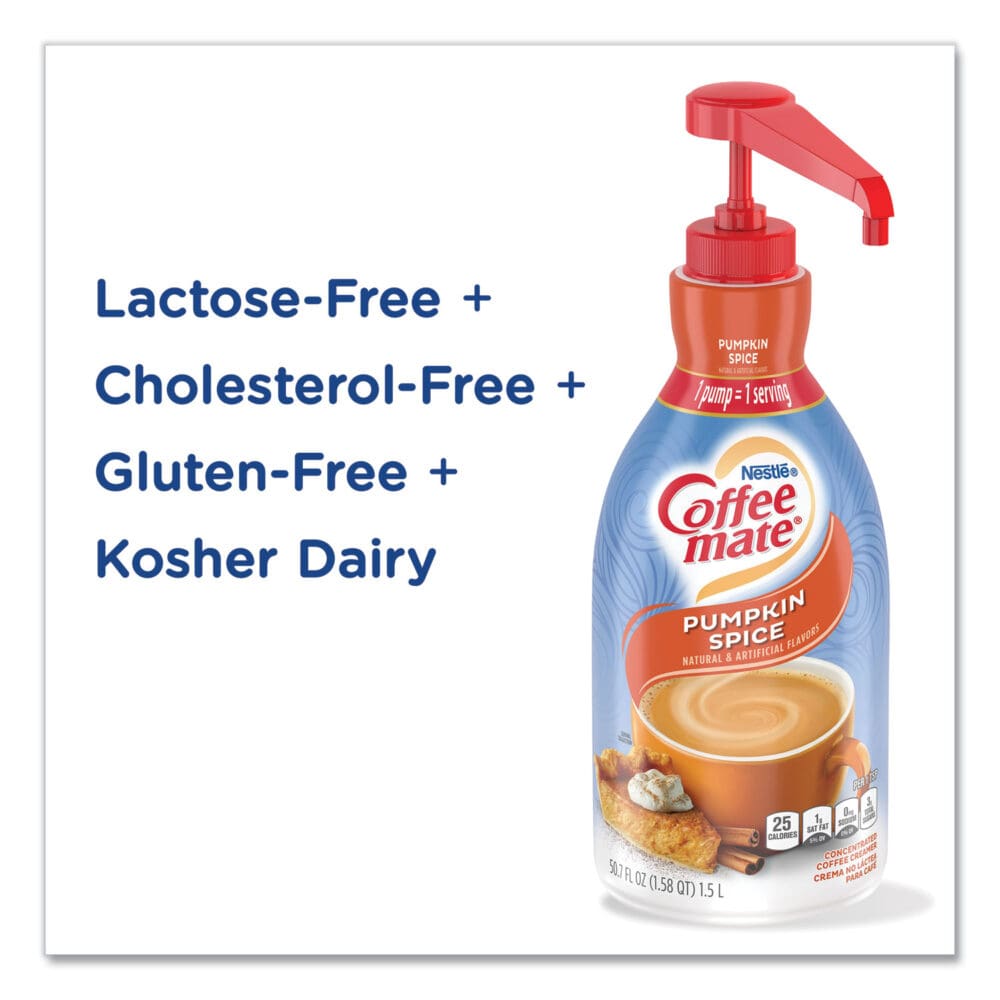 Liquid Coffee Creamer, Pumpkin Spice, 1.5 L Pump Bottle, 2/Carton - Image 6