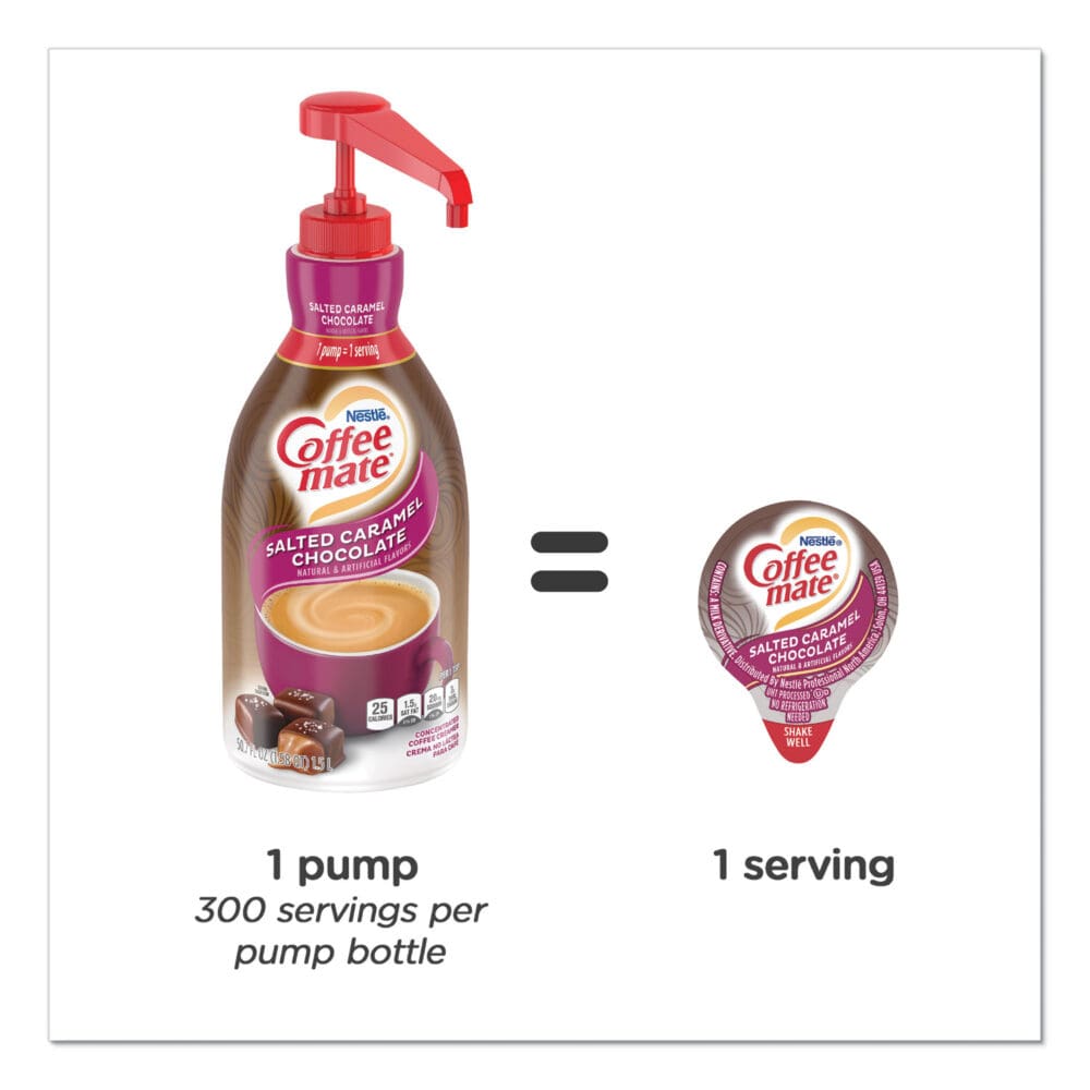 Liquid Creamer Pump Bottle, Salted Caramel Chocolate, 1.5 Liter - Image 4