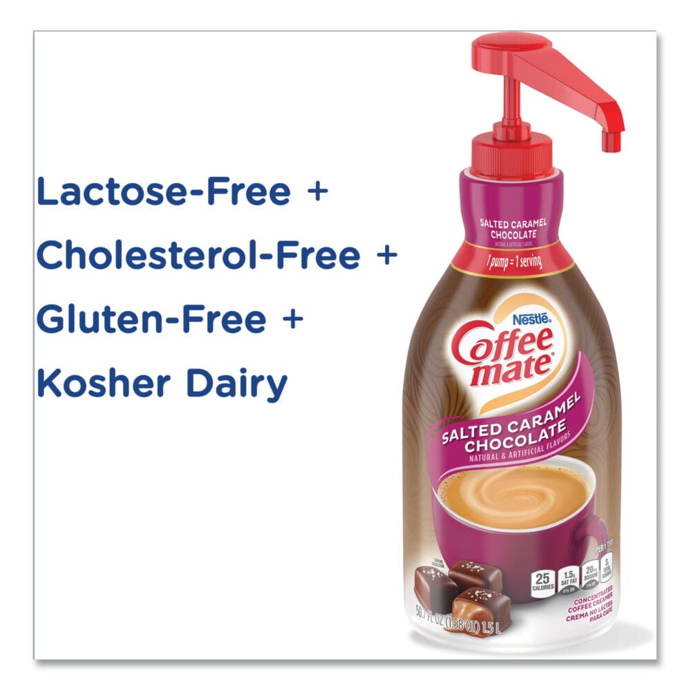 Liquid Creamer Pump Bottle, Salted Caramel Chocolate, 1.5 Liter - Image 5