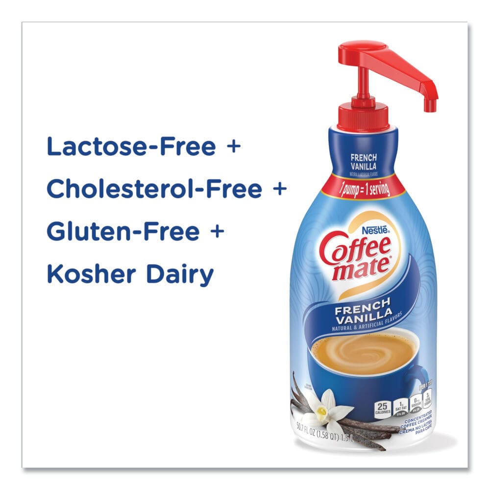 Liquid Coffee Creamer, French Vanilla, 1.5 Liter Pump Bottle, 2/Carton - Image 5