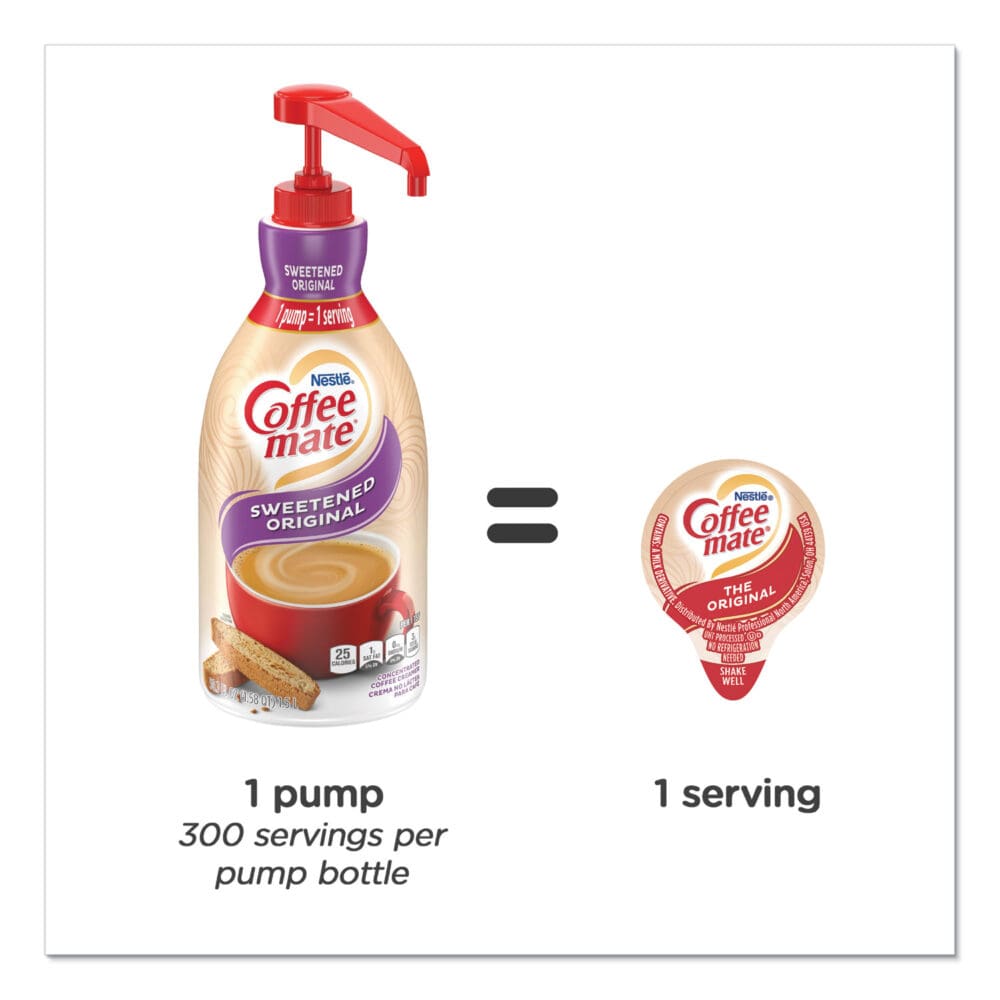 Liquid Coffee Creamer, Sweetened Original, 1.5 Liter Pump Bottle, 2/Carton - Image 4