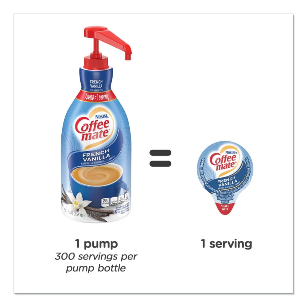Liquid Coffee Creamer, French Vanilla, 1.5 Liter Pump Bottle, 2/Carton - Image 4
