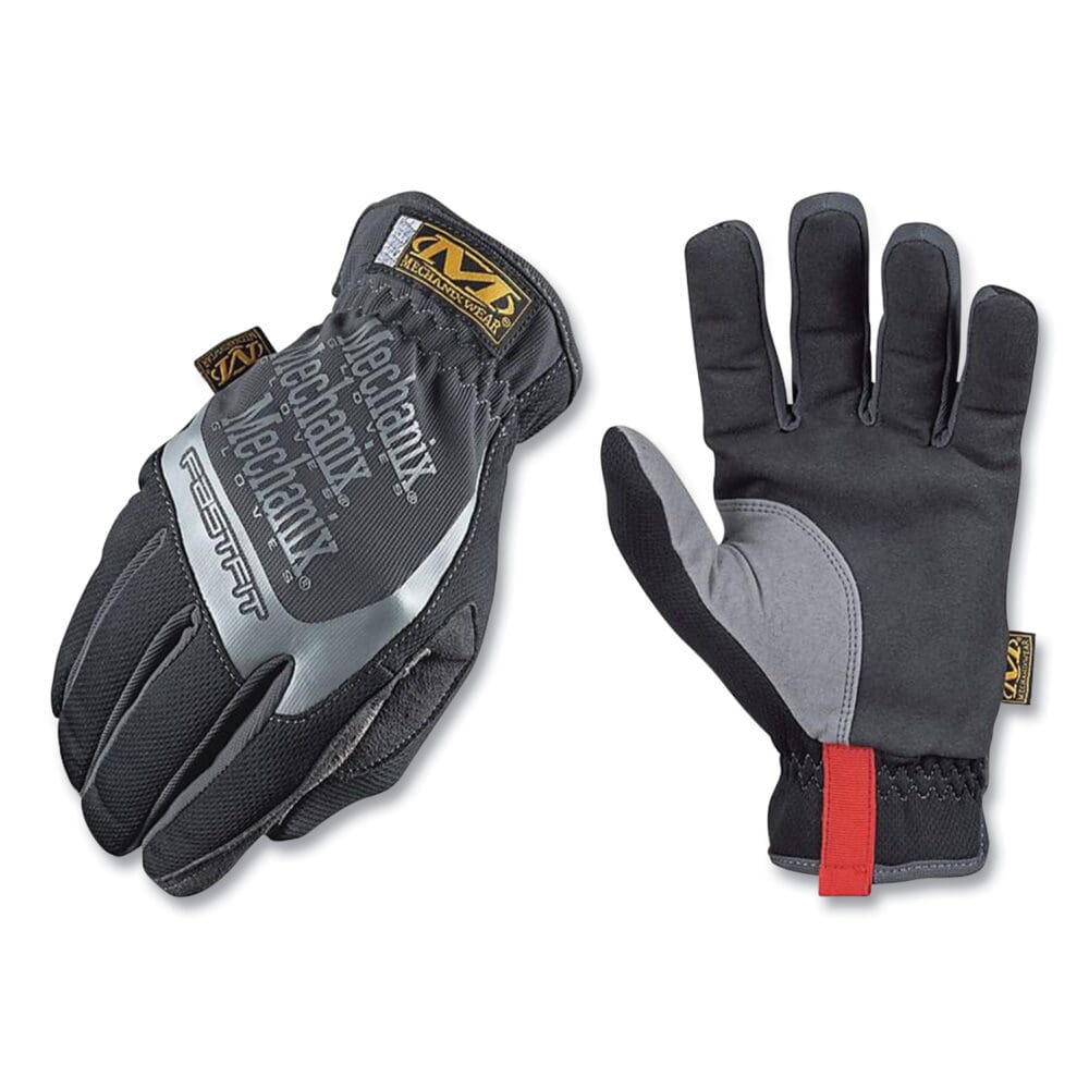 FastFit Work Gloves, Black/Gray, Large - Image 5