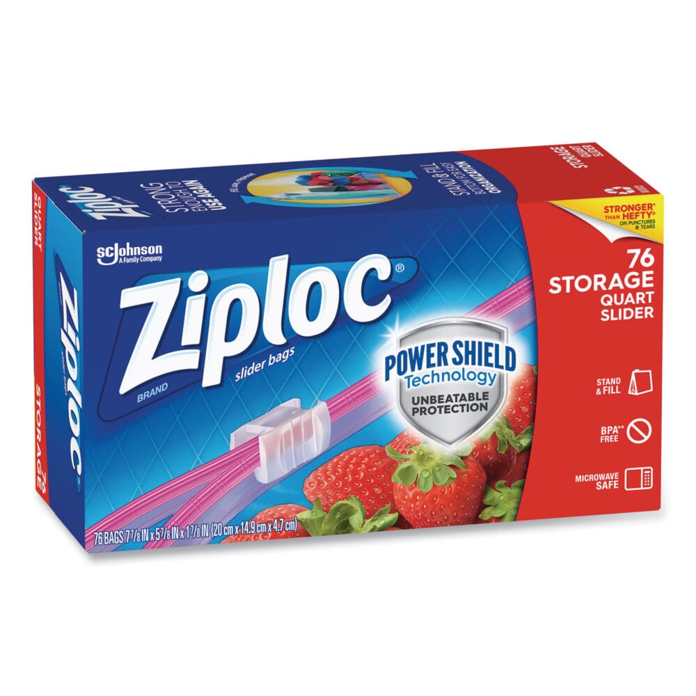 Slider Storage Bags, 1 qt, 5.88" x 7.88", Clear, 76 Bags/Box, 9 Boxes/Carton - Image 4