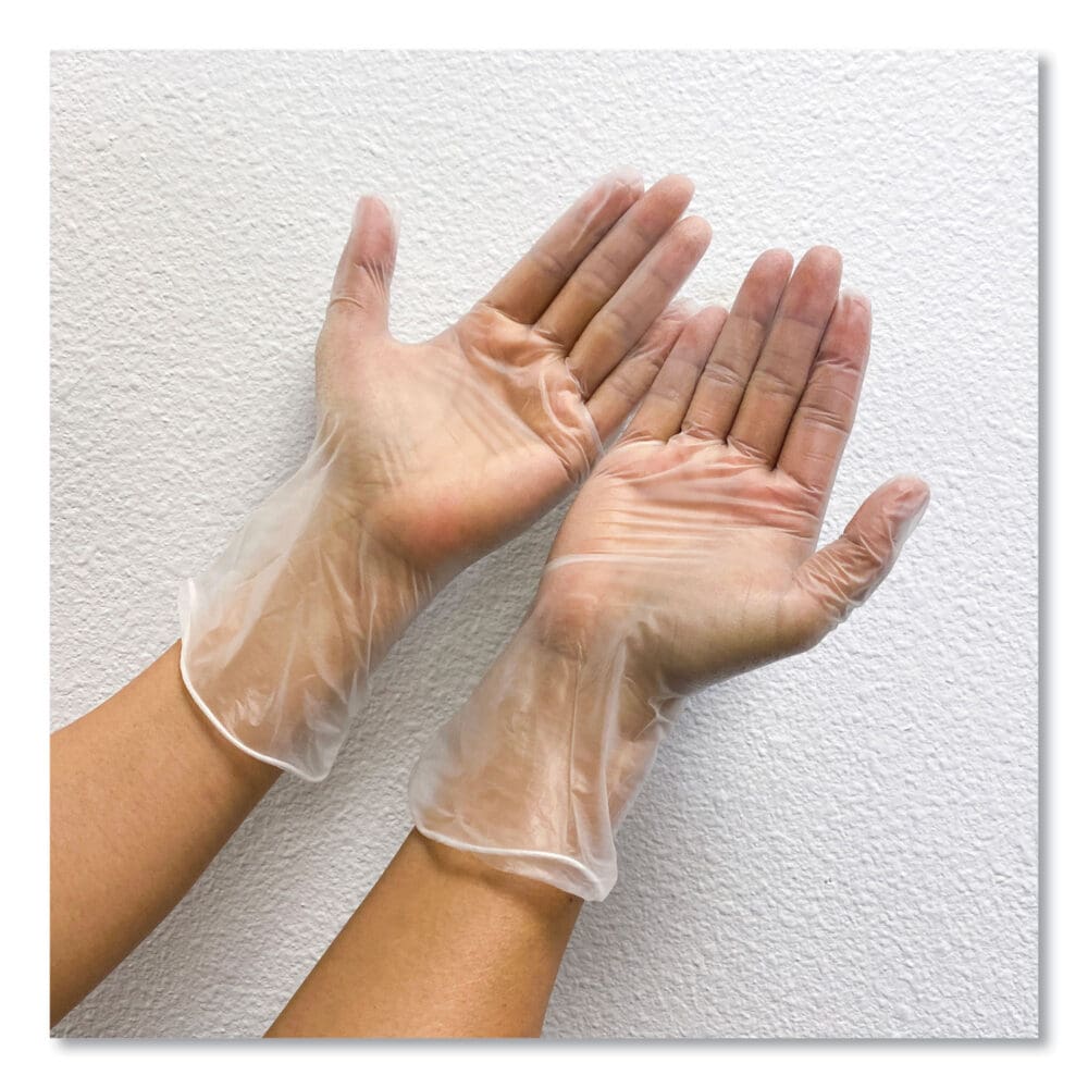 Single Use Vinyl Glove, Clear, Small, 100/Box, 10 Boxes/Carton - Image 3