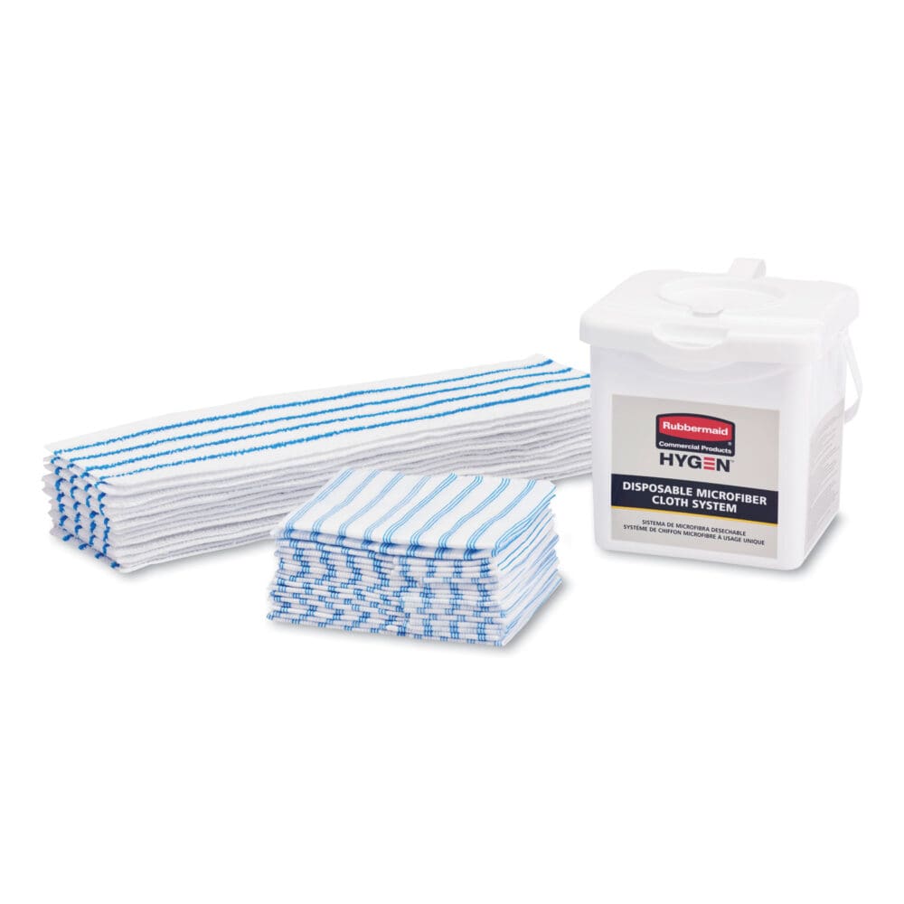 Disposable Microfiber Pad, 4.75 x 19, White/Blue Stripes, 50/Pack, 3 Packs/Carton - Image 5