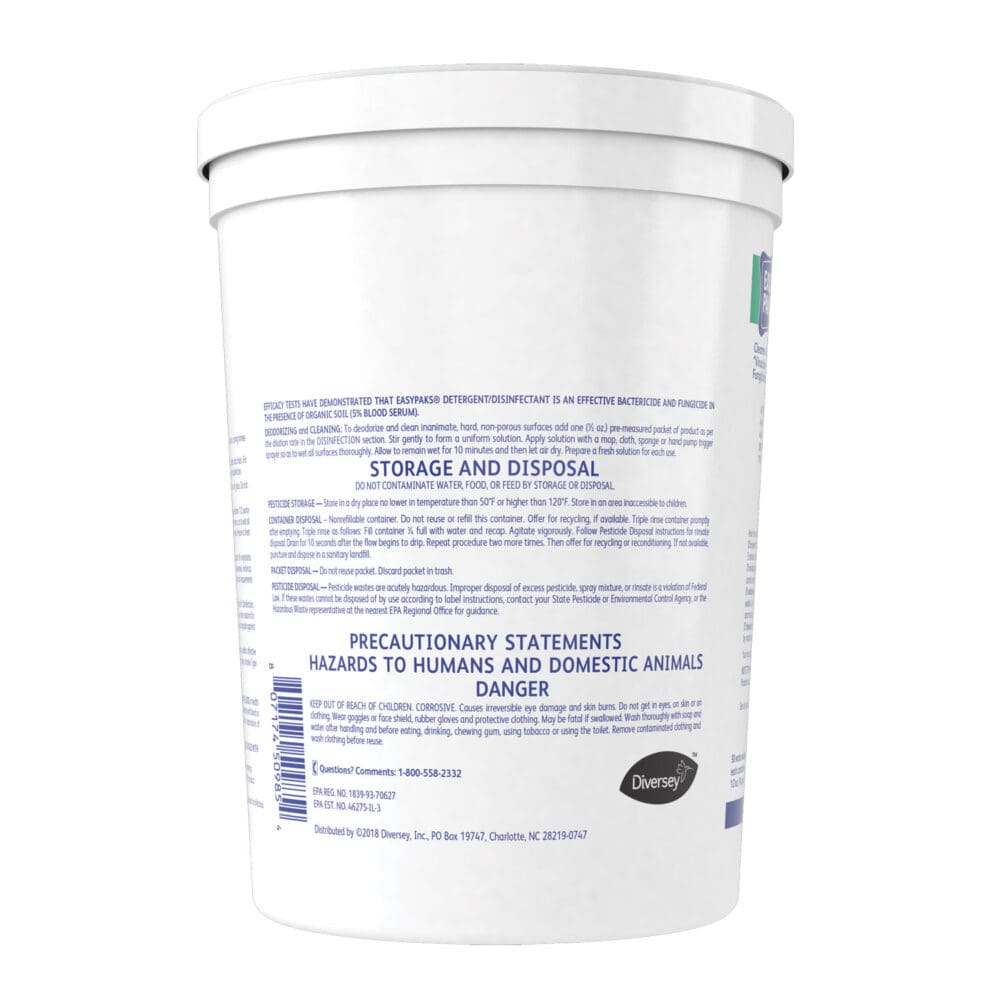 Detergent/Disinfectant, Lemon Scent, 0.5 oz Packet, 90/Tub, 2 Tubs/Carton - Image 3