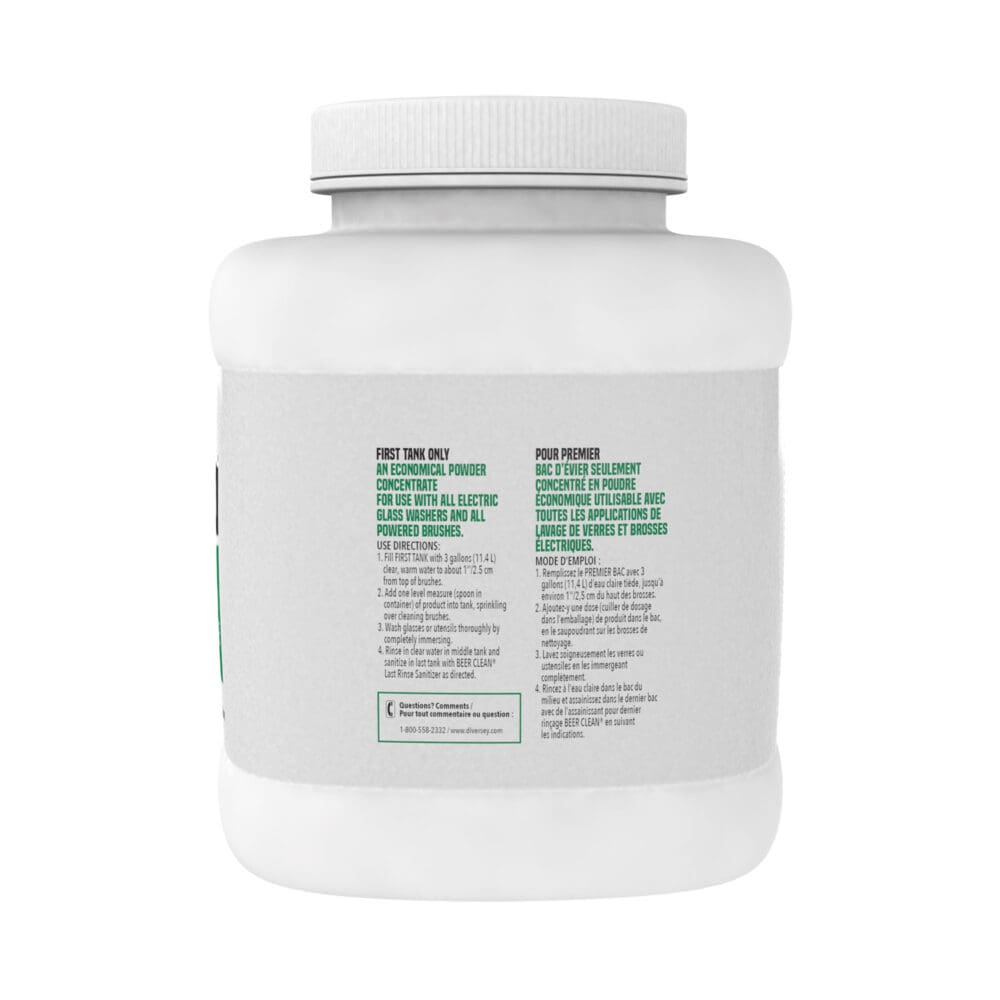 Beer Clean Glass Cleaner, Unscented, Powder, 4 lb. Container - Image 2