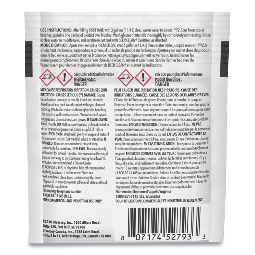 Beer Clean Glass Cleaner, Powder, 0.5 oz Packet, 100/Carton - Image 2