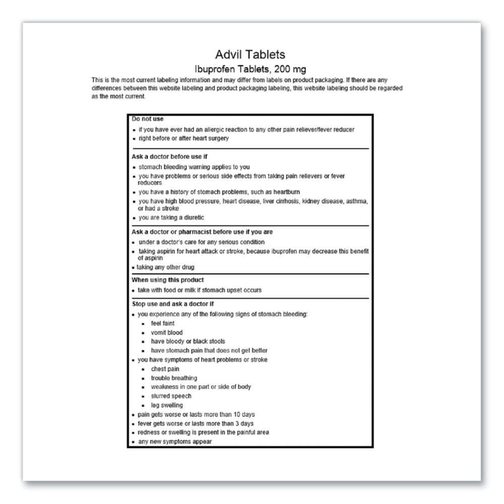 Ibuprofen Tablets, 200mg, Refill Pack, Two Tablets/Packet, 30 Packets/Box - Image 4