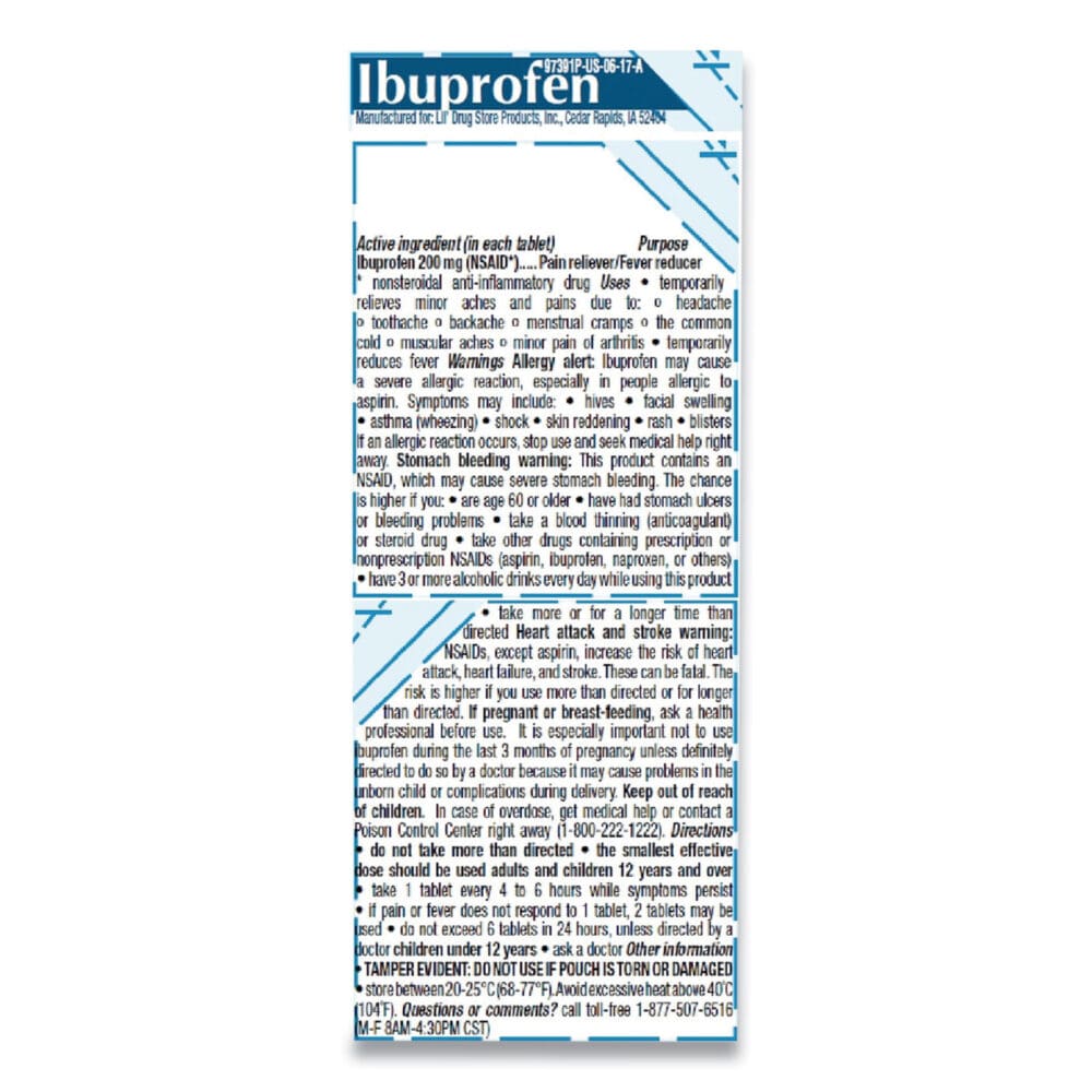 Ibuprofen, 200 mg, Refill Pack, Two Tablets/Packet, 50 Packets/Box - Image 2