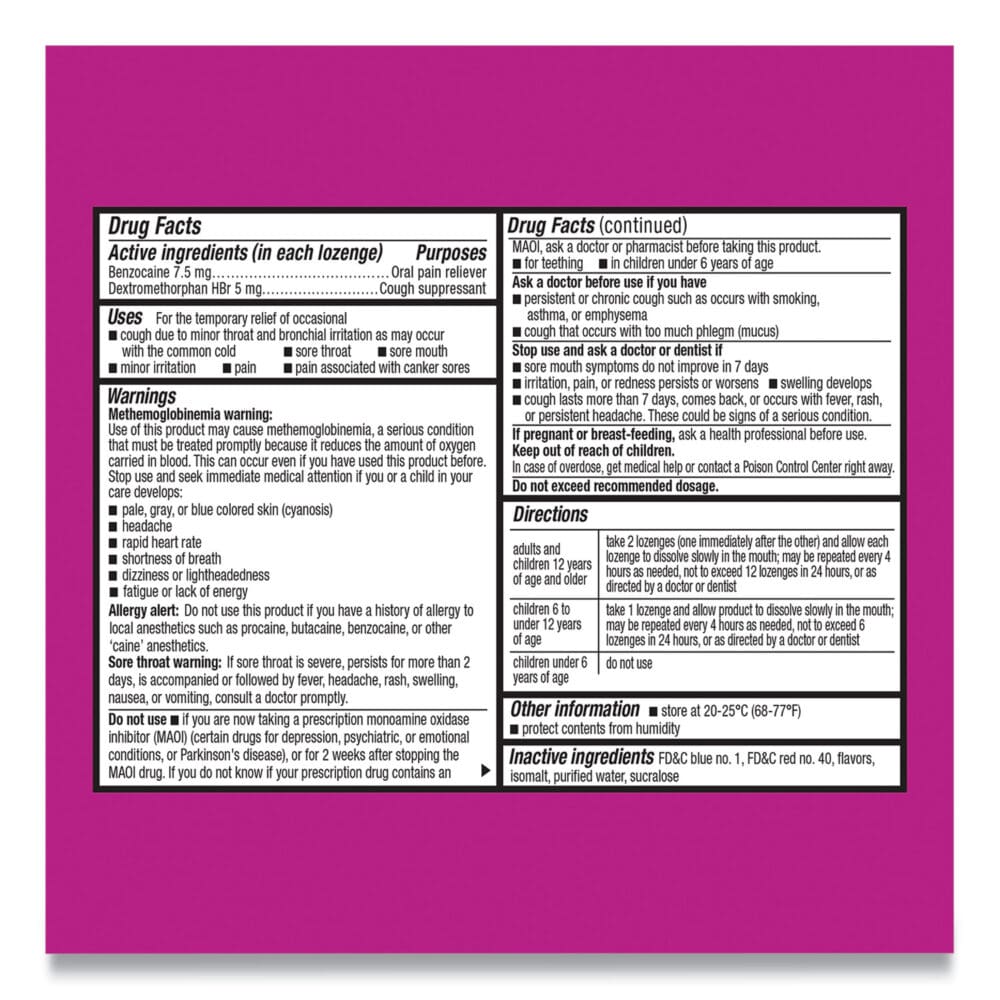 Sore Throat and Cough Lozenges, Mixed Berry, 16 Lozenges - Image 2
