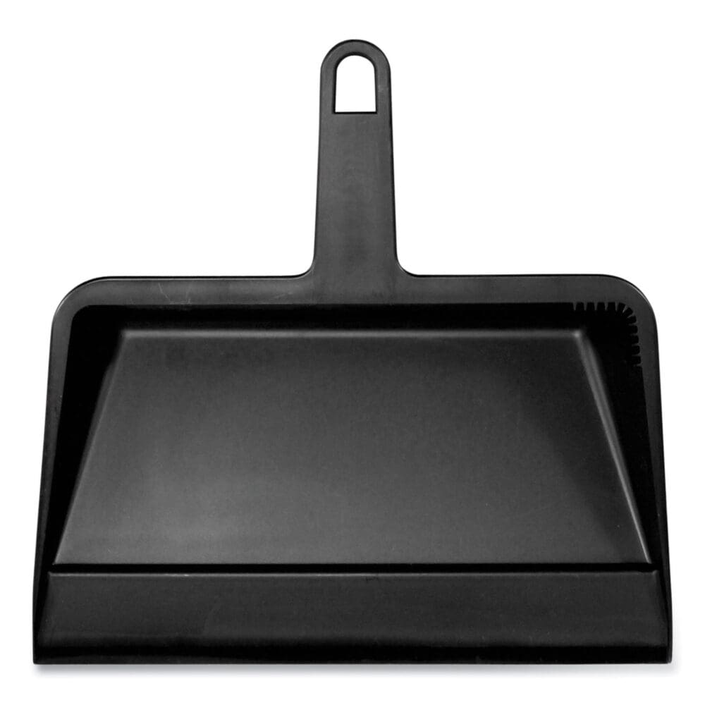 Heavy-Duty Plastic Dust Pan, 12 x 12 x 4, Black - Image 2