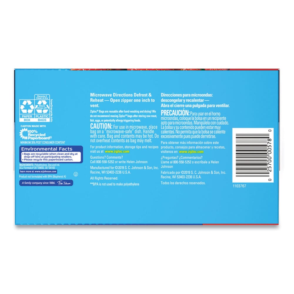 Seal Top Bags, 1 gal, 10.75" x 10.56, Clear, 75/Box - Image 2