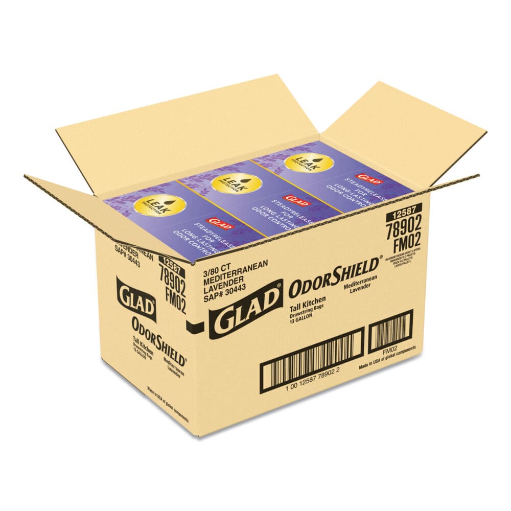OdorShield Tall Kitchen Drawstring Bags, 13 gal, 0.95 mil, 24" x 27.38", White, 80 Bags/Box, 3 Boxes/Carton - Image 13