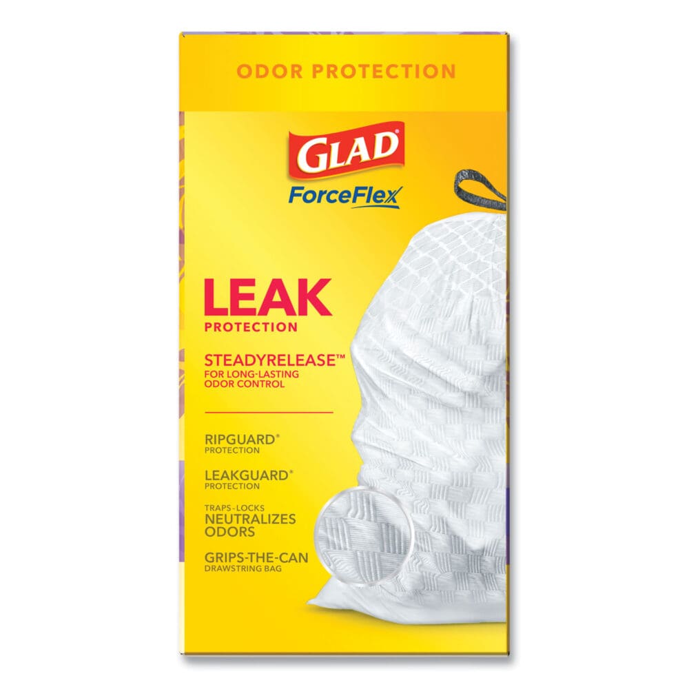 OdorShield Tall Kitchen Drawstring Bags, 13 gal, 0.95 mil, 24" x 27.38", White, 80 Bags/Box, 3 Boxes/Carton - Image 8