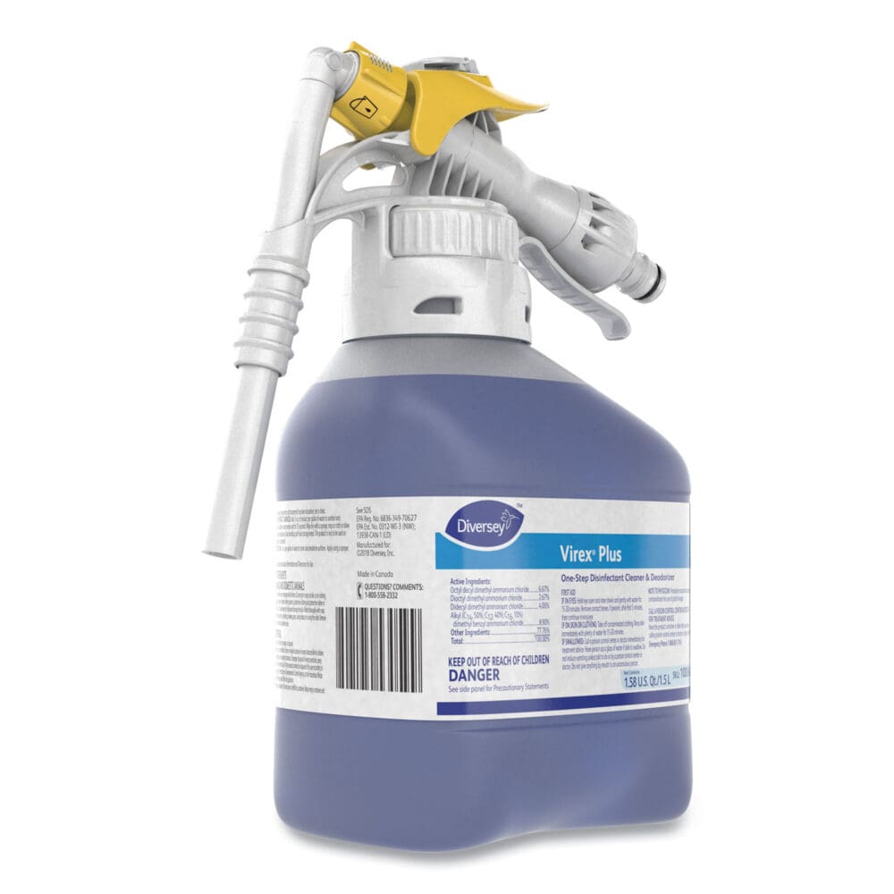Virex Plus One-Step Disinfectant Cleaner and Deodorant, 1.5 L Closed-Loop Plastic Bottle, 2/Carton - Image 2