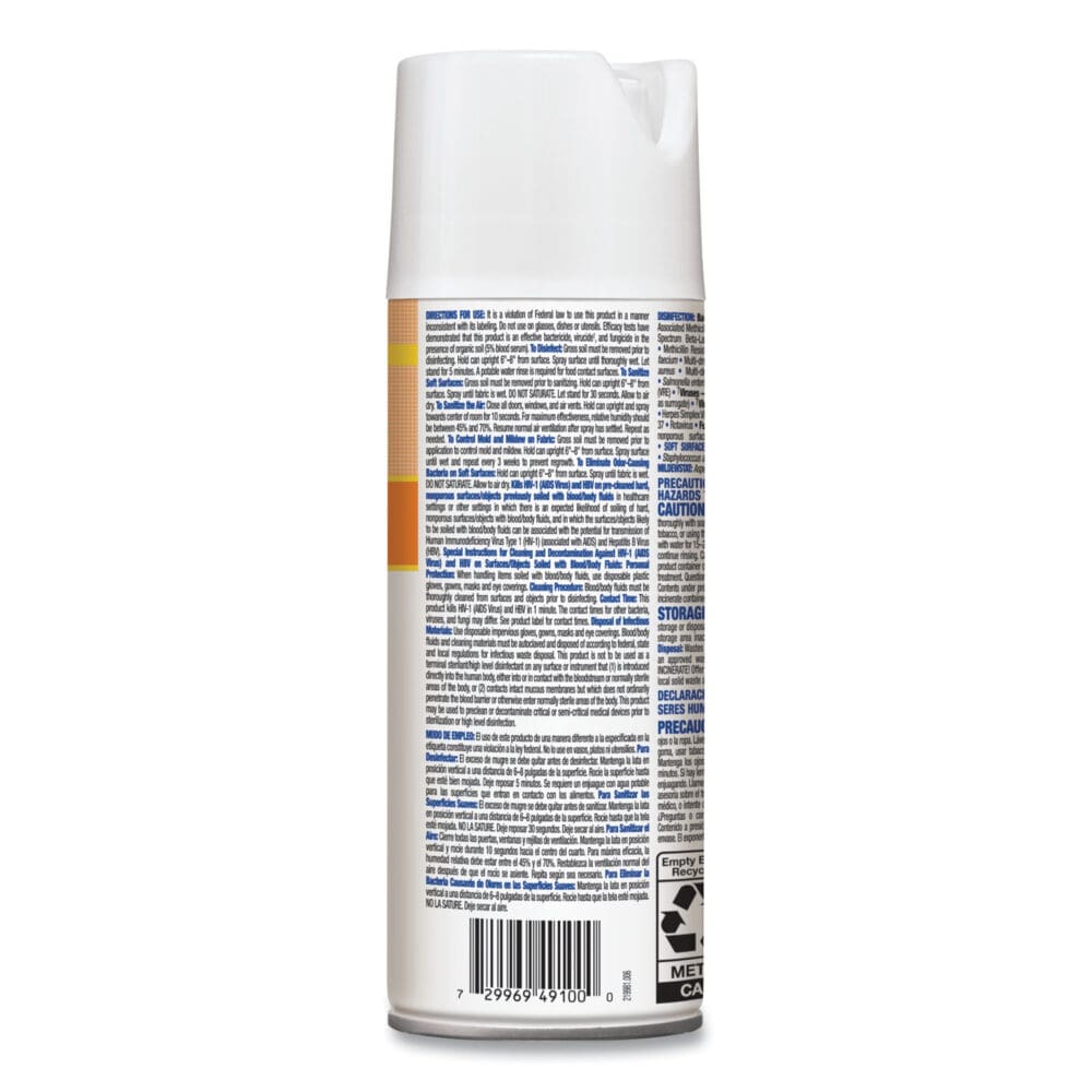 Citrace Hospital Disinfectant and Deodorizer, Citrus, 14 oz Aerosol Spray, 12/Carton - Image 3