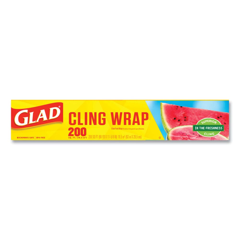 ClingWrap Plastic Wrap, 200 Square Foot Roll, Clear, 12 Rolls/Carton - Image 10