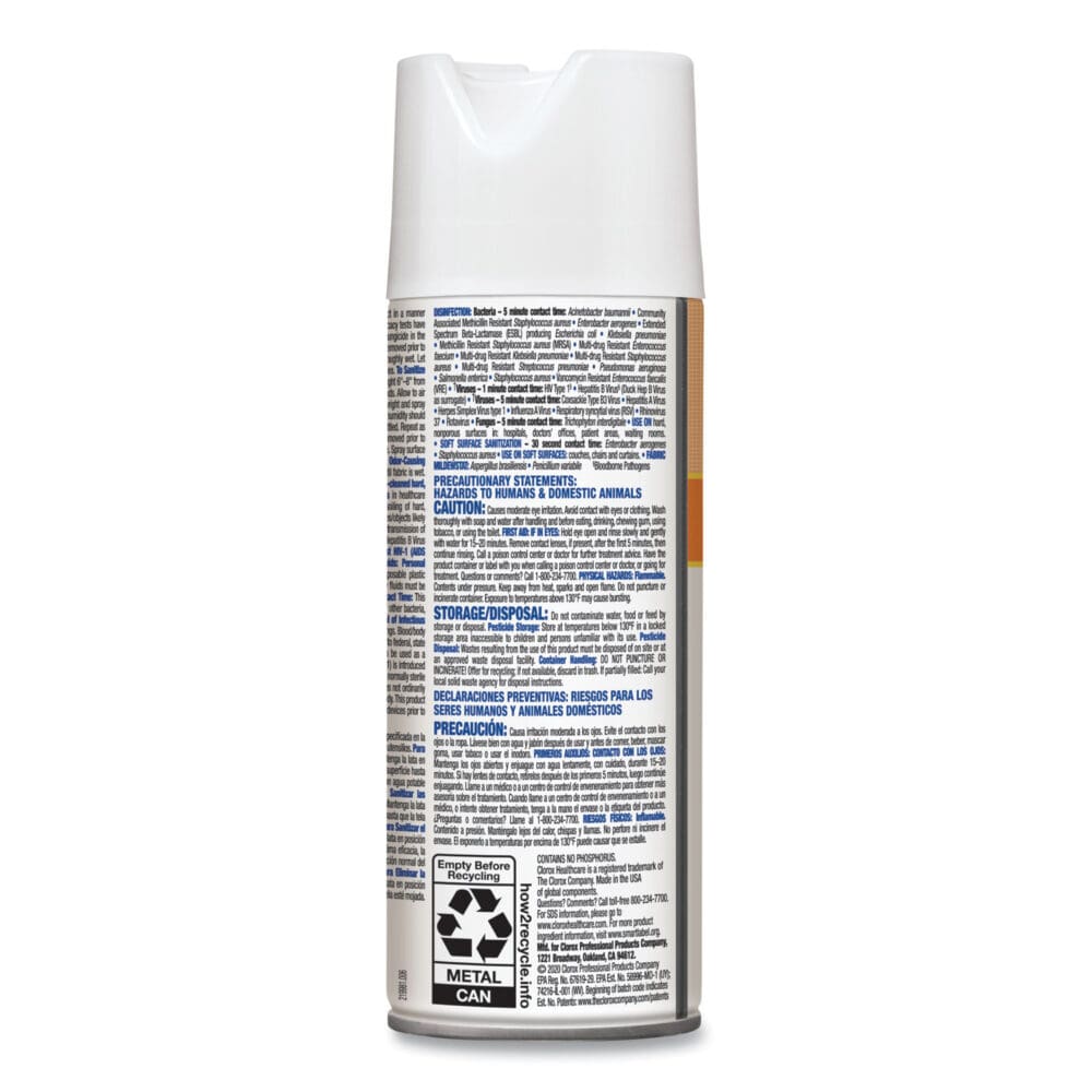 Citrace Hospital Disinfectant and Deodorizer, Citrus, 14 oz Aerosol Spray, 12/Carton - Image 2