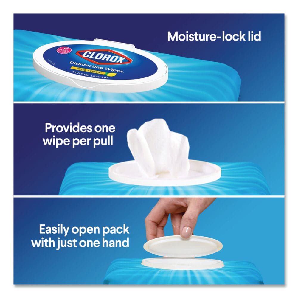 Disinfecting Wipes, Easy Pull Pack, 1-Ply, 8 x 7, Fresh Scent, White, 75 Towels/Box - Image 9
