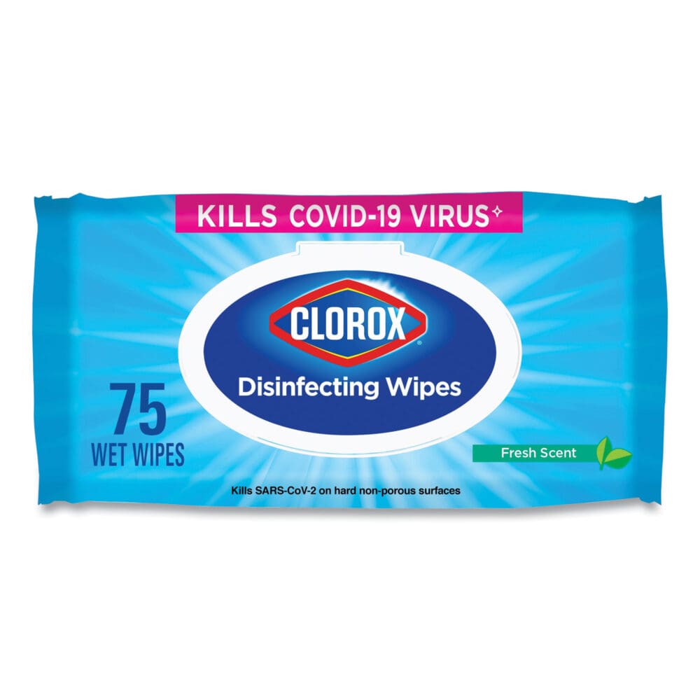 Disinfecting Wipes, Easy Pull Pack, 1-Ply, 8 x 7, Fresh Scent, White, 75 Towels/Box - Image 7