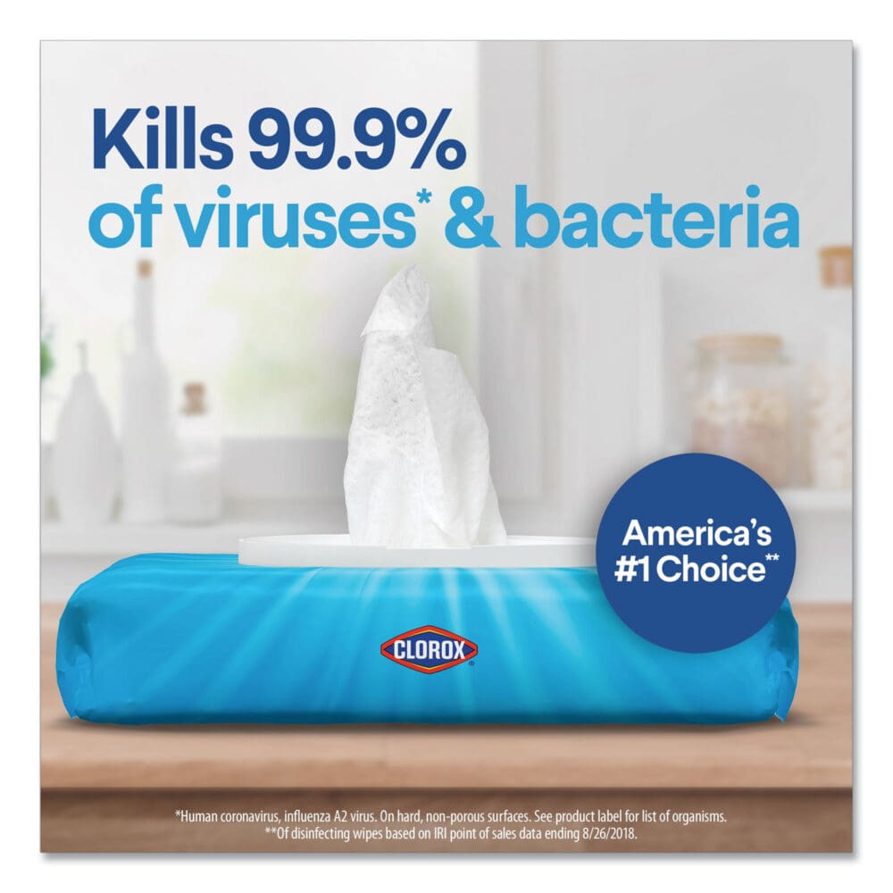 Disinfecting Wipes, Easy Pull Pack, 1-Ply, 8 x 7, Fresh Scent, White, 75 Towels/Box - Image 3