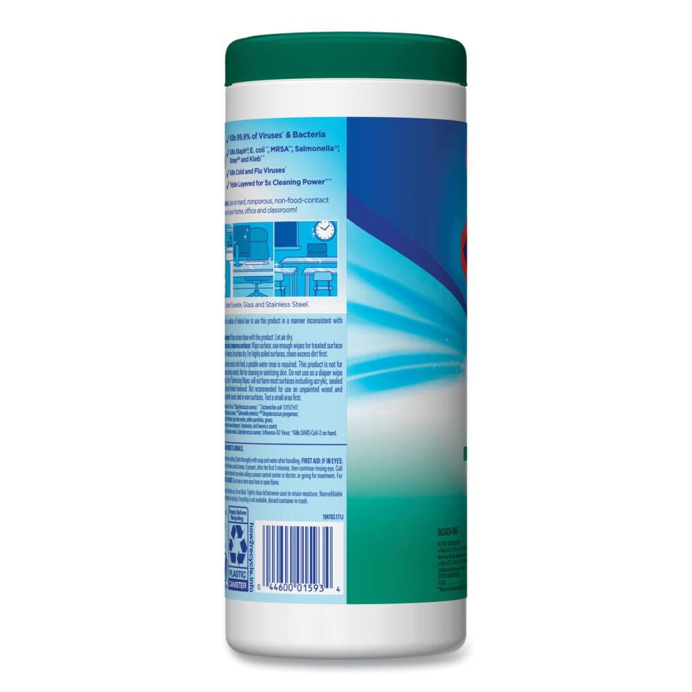 Disinfecting Wipes, 1-Ply, 7 x 8, Fresh Scent, White, 35/Canister, 12 Canisters/Carton - Image 4