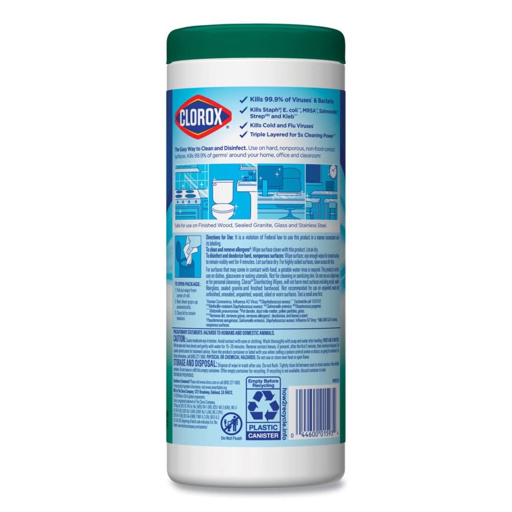 Disinfecting Wipes, 1-Ply, 7 x 8, Fresh Scent/Citrus Blend, 35/Canister, 3/Pack, 5 Packs/Carton - Image 10