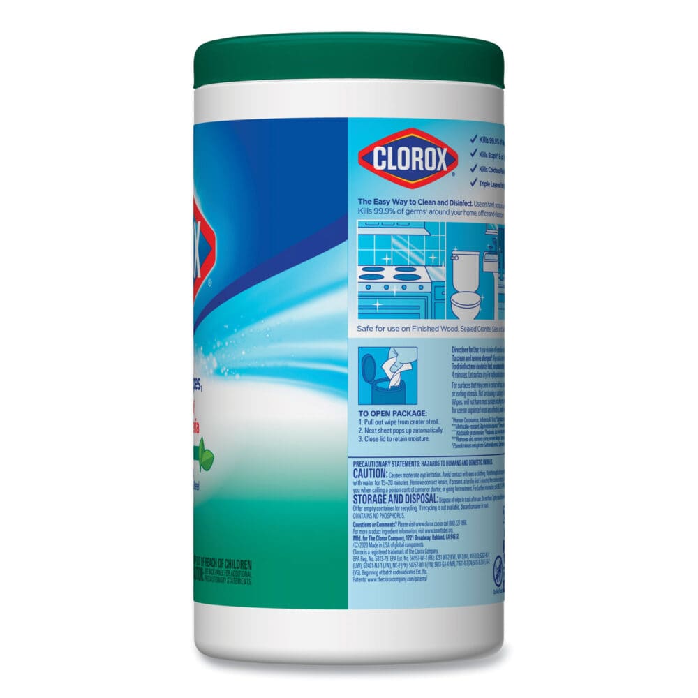 Disinfecting Wipes, 1-Ply, 7 x 8, Fresh Scent, White, 75/Canister, 6 Canisters/Carton - Image 3