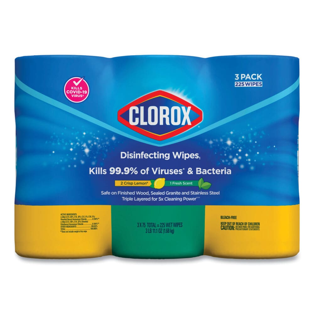 Disinfecting Wipes, 1-Ply, 7 x 8, Fresh Scent/Citrus Blend, White, 75/Canister, 3/Pack, 4 Packs/Carton - Image 7