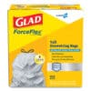 ForceFlex Tall Kitchen Drawstring Trash Bags, 13 gal, 0.72 mil, 23.75" x 24.88", Gray, 100/Box - Image 8