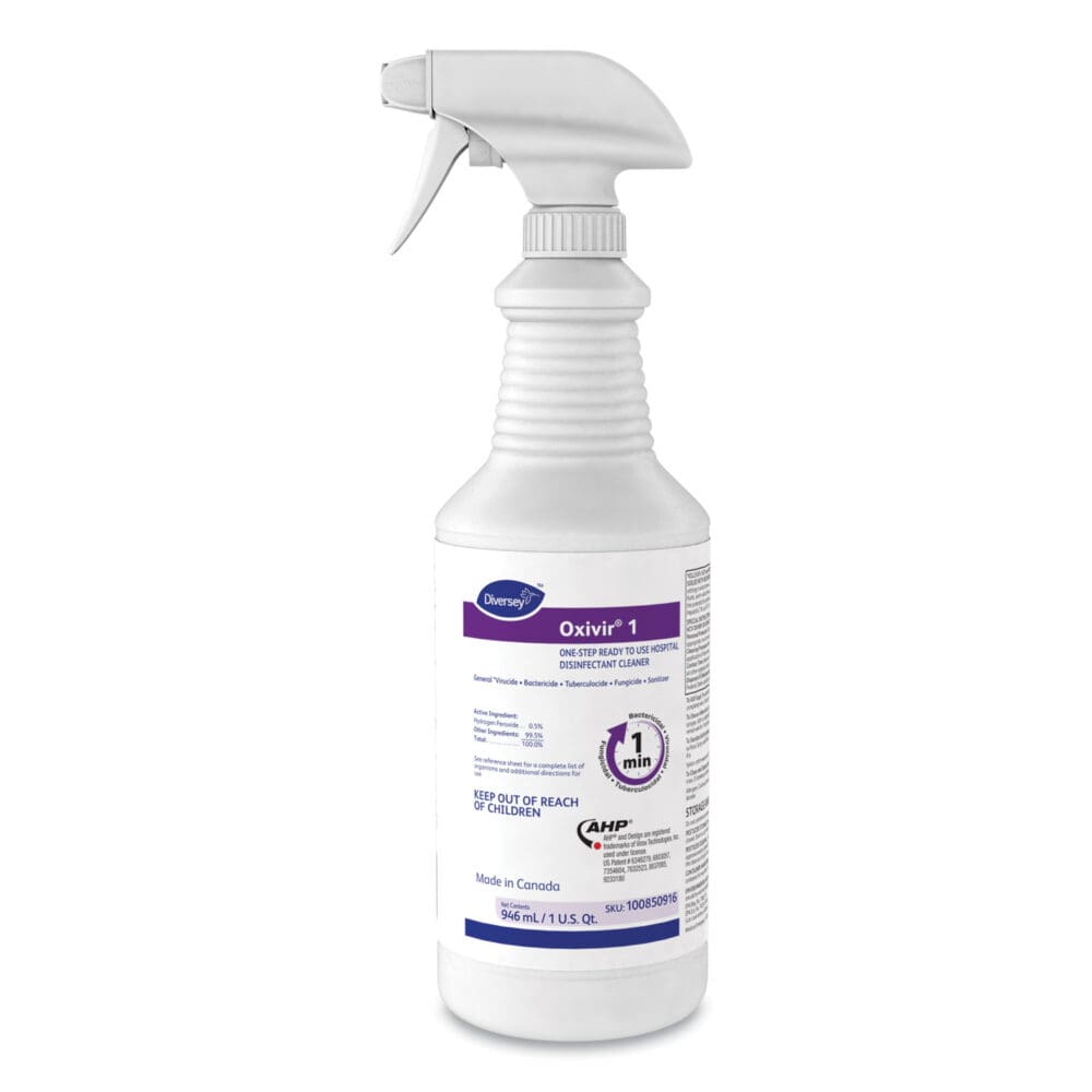Oxivir 1 RTU Disinfectant Cleaner, 32 oz Spray Bottle, 12/Carton - Image 4