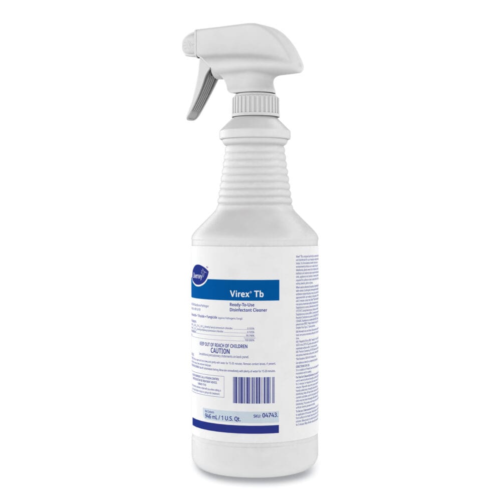 Virex TB Disinfectant Cleaner, Lemon Scent, Liquid, 32 oz Bottle, 12/Carton - Image 4