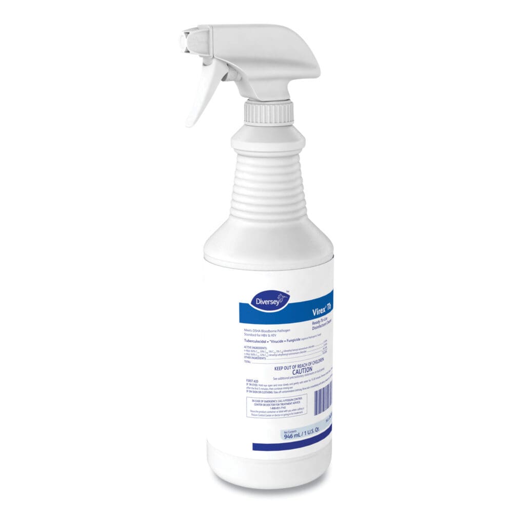 Virex TB Disinfectant Cleaner, Lemon Scent, Liquid, 32 oz Bottle, 12/Carton - Image 3