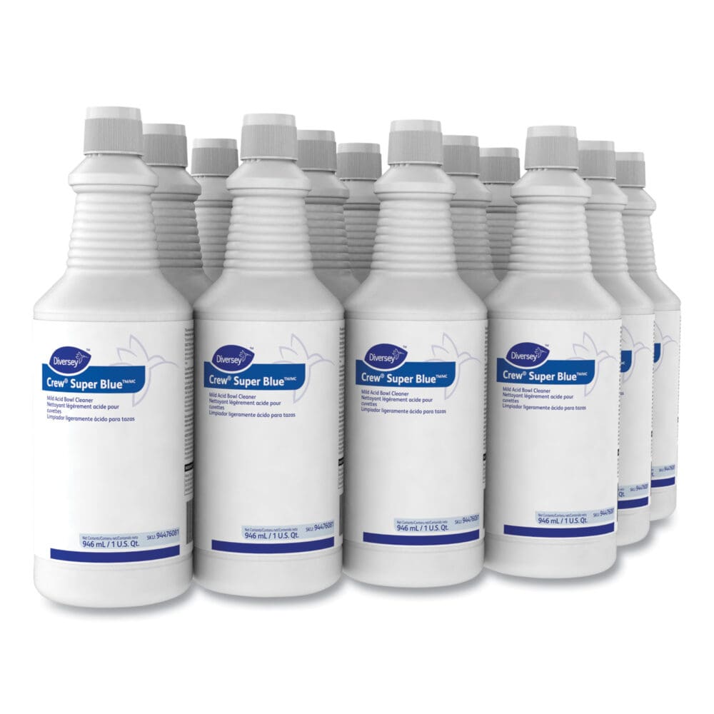 Crew Super Blue Mild Acid Bowl Cleaner, Citrus, 32 oz Squeeze Bottle, 12/Carton - Image 4