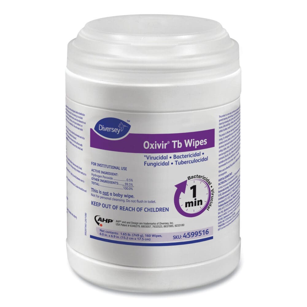 Oxivir TB Disinfectant Wipes, 7 x 6, White, 160/Canister, 12 Canisters/Carton - Image 6