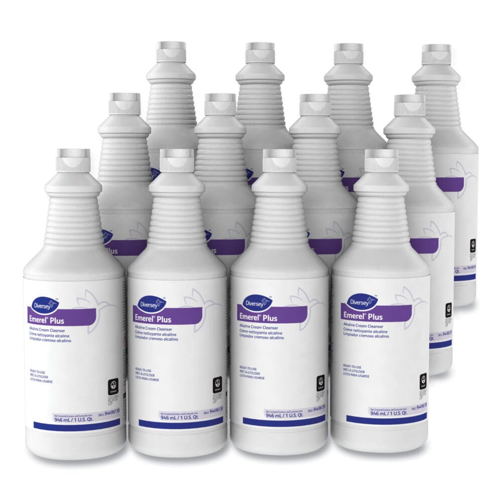 Emerel Plus Cream Cleanser, Odorless, 32 oz Squeeze Bottle, 12/Carton - Image 5
