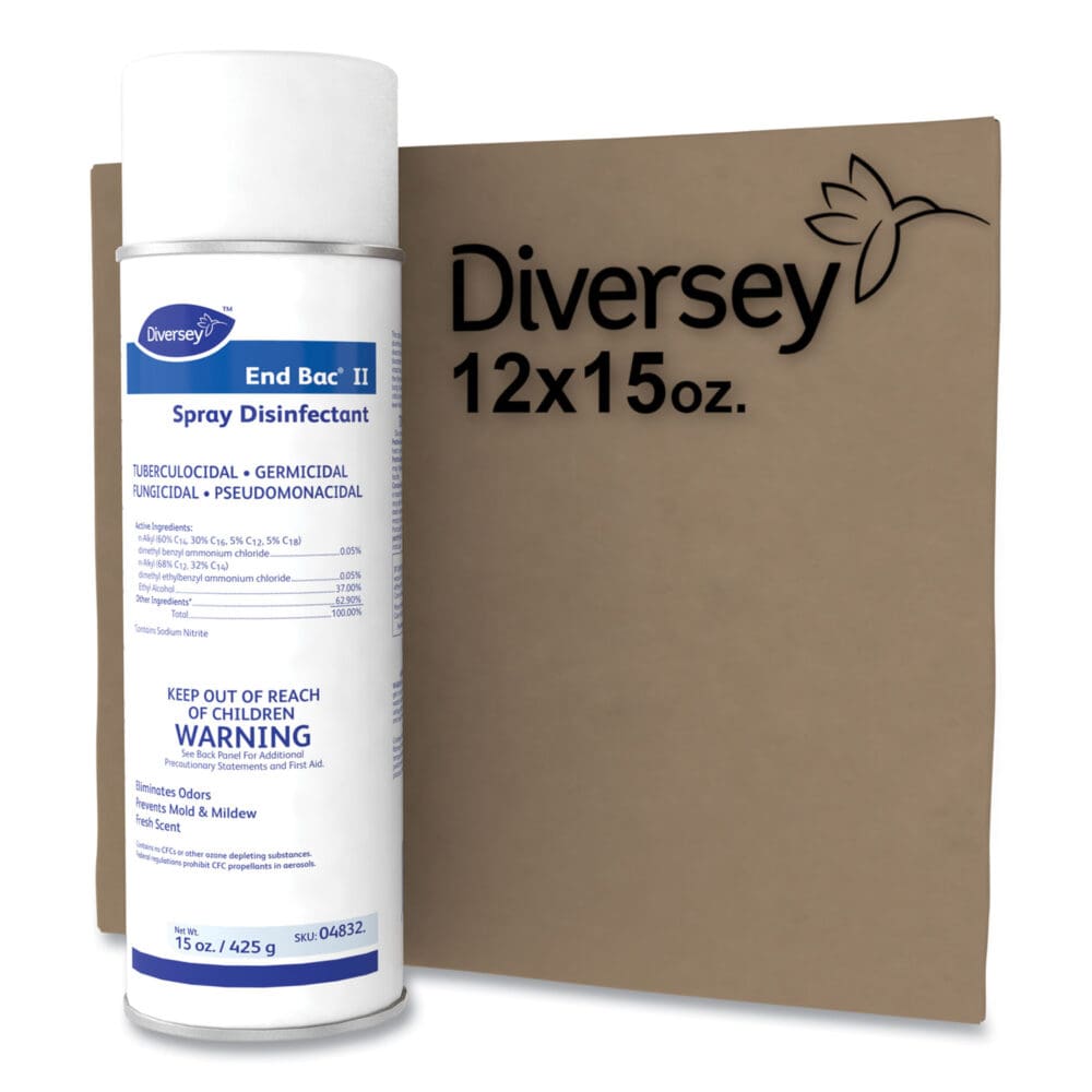 End Bac II Spray Disinfectant, Fresh Scent, 15 oz Aerosol Spray, 12/Carton - Image 4