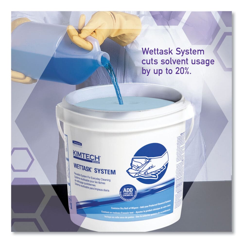 WetTask Customizable Wet Wiping System Bucket, White/Blue, 4/Carton - Image 4