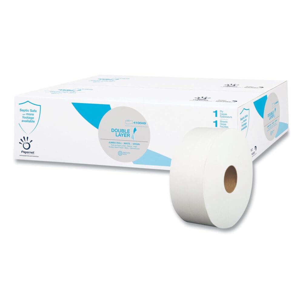 Heavenly Choice 1-Ply Jumbo Bathroom Tissue, Septic Safe, White, 3.4" x 2,000 ft, 12/Carton - Image 2