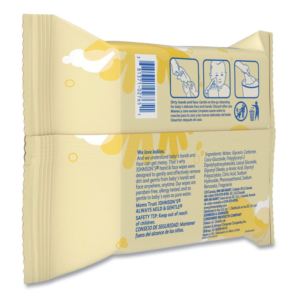 Hand and Body Wipes, Travel Pack, 1-Ply, Nonwoven Fiber, 7.3 x 7.5, Unscented, White, 25 Wipes/Pack - Image 2