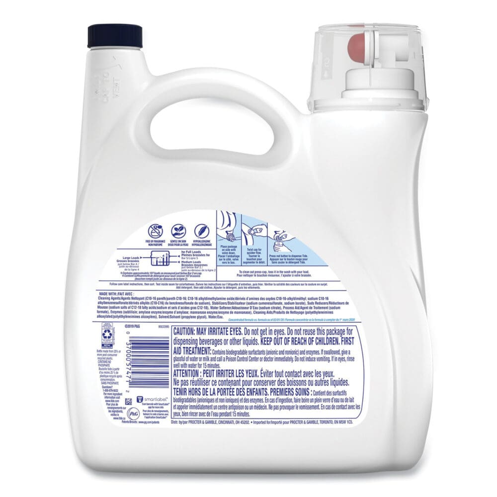 Free and Gentle Liquid Laundry Detergent, 107 Loads, 154 oz Pump Bottle - Image 2