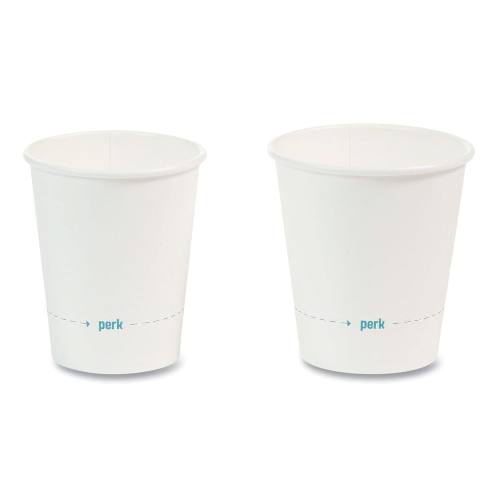 White Paper Hot Cups, 8 oz, 100/Pack - Image 2