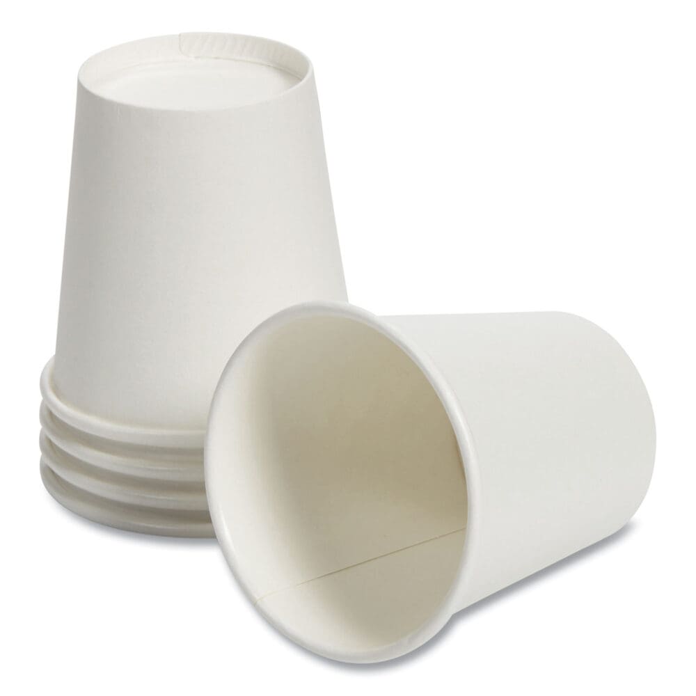 White Paper Hot Cups, 3 oz, 100/Pack - Image 3